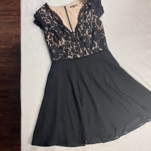 Gianni Bini Nude Lace Black Dress